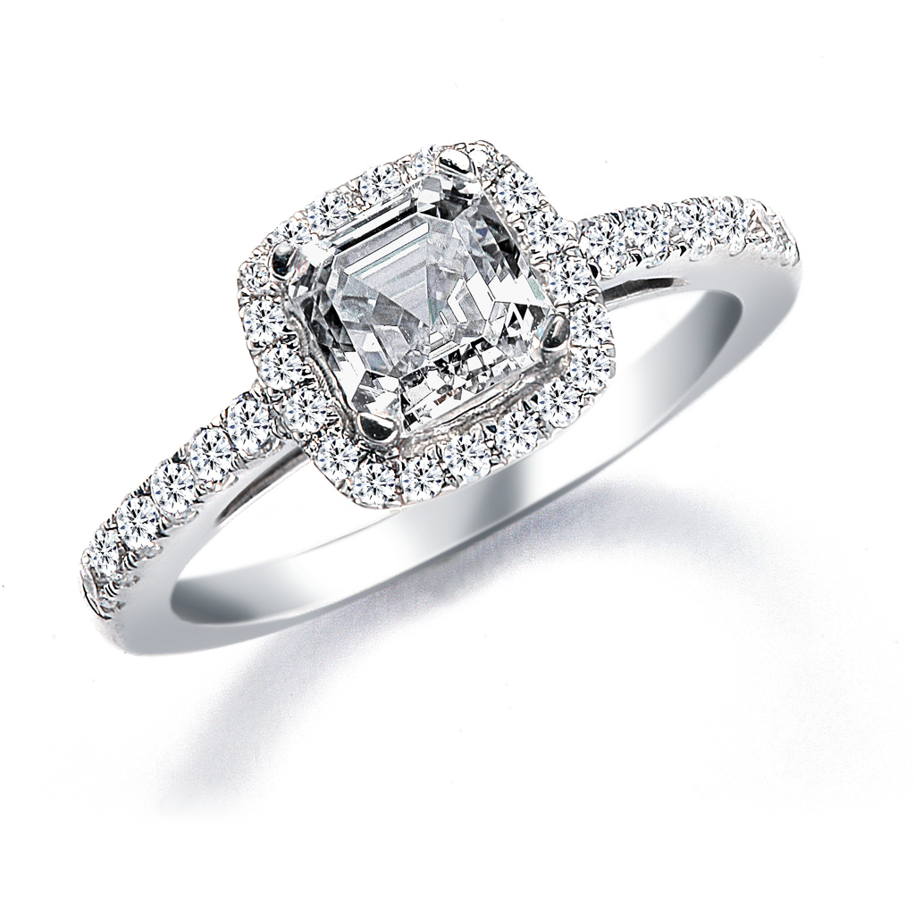 Royal Asscher Engagement Ring, style RGR14705